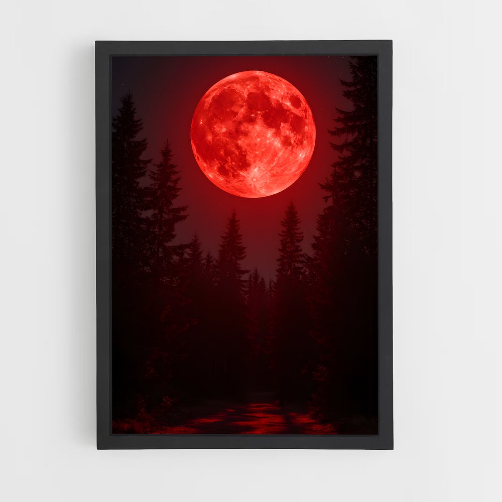 Poster superbe lune écarlate – affiche Système solaire (vue 2)